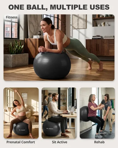 Miniatura 2 de Trideer Pelota de ejercicio para yoga, pilates y fitness. Equipo de pelota de estabilidad para gimnasio en casa y silla de oficina, accesorios