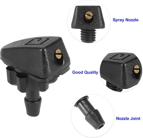 Miniatura 4 de Kit de boquillas para limpiaparabrisas con conector de manguera de fluido, 10 piezas, color negro, compatible con Acura MDX 2011, para Honda Pilot