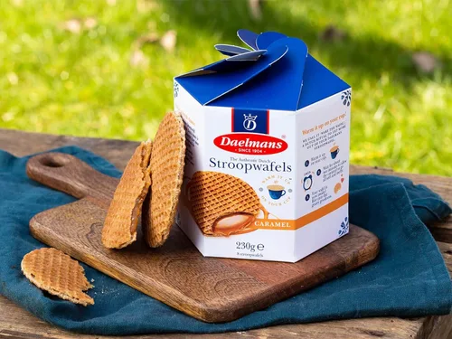 Miniatura 5 de DAELMANS Caramel Stroopwafels - Auténticos gofres holandeses tostados suaves, canela, vainilla bourbon, lácteos Kosher certificados, 8.11 onzas