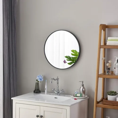 Miniatura 3 de Itrue Espejo de pared redondo pequeño de 12 pulgadas, espejo circular decorativo con marco de metal dorado con gancho de montaje en pared para baño