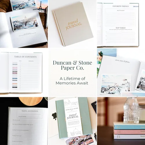 Miniatura 10 de DUNCAN & STONE PAPER CO. Diarios de viaje - Elegante cuaderno de diario para registrar todas tus aventuras de viaje hasta 15 viajes