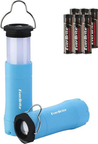 EverBrite Mini Faroles y Linternas 2 en 1, Combo de Linterna con Zoom con 3 Modos, Elementos Esenciales para Acampar, Farol de 2 Piezas con Batería