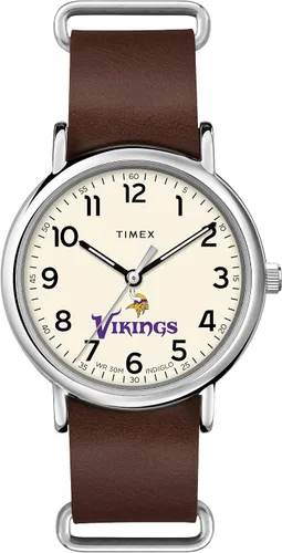 Miniatura 4 de Correa de cuero de cuarzo NFL Weekender de 1.575 in para hombre