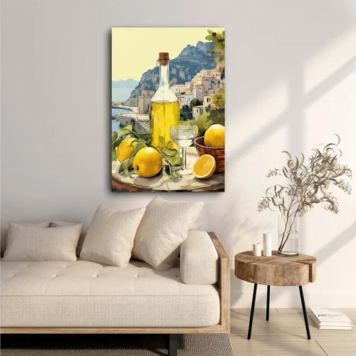 Miniatura 2 de FWLBUGRA Impresión de Pared de Limoncello Italiano Decoración Rústica Regalo Perfecto de Inauguración de Casa Arte de Limón de Amalfi Arte de Comida