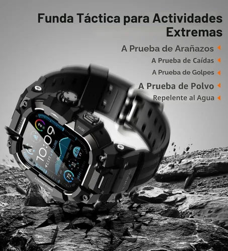 Miniatura 6 de ULTIMAL - Funda resistente con correa para Apple Watch 49mm, compatible con Apple Watch Ultra 3/2/1, cubierta protectora a prueba de golpes de grado