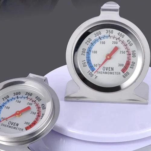 Miniatura 3 de Termómetro plateado para horno, 122.0-572.0 °F/100-600 °F, termómetro para ahumador, horno de cocina de lectura instantánea, de acero inoxidable