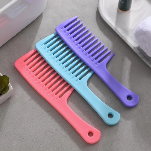 Miniatura 2 de Peine de dientes anchos, peine desenredante grande para mujeres y hombres, cepillo de peinado duradero para tipos de cabello rizado, largo y húmedo