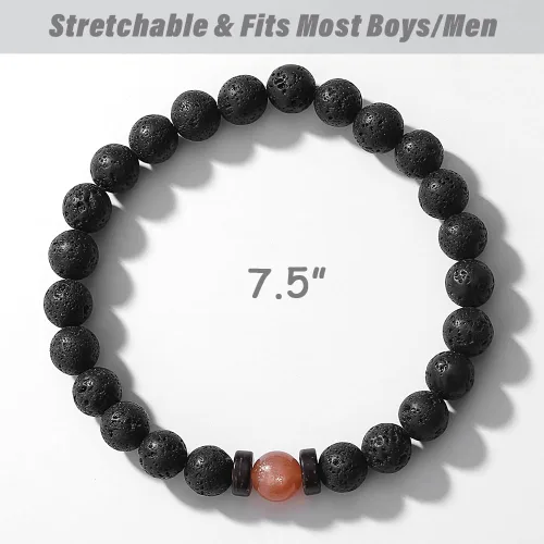 Miniatura 4 de Regalos navideños para adolescentes, hombres, fuerza/confianza, pulseras de piedras preciosas hechas a mano con tarjeta significativa