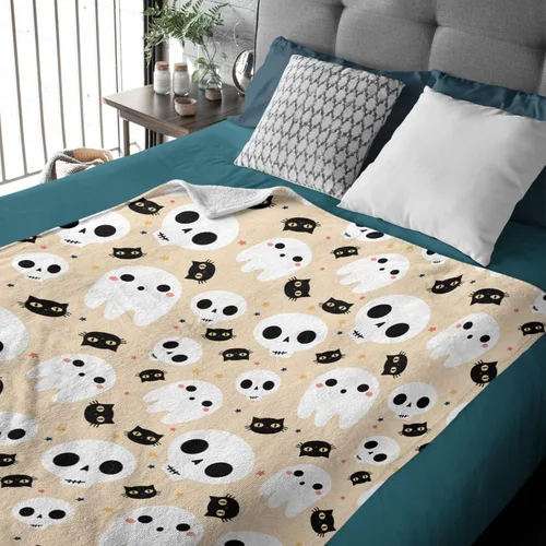 Miniatura 3 de Manta de fantasma de 40 x 30 pulgadas para cachorros, lindas mantas de fantasma para niñas y mujeres, mantas de forro polar ligeras para amantes
