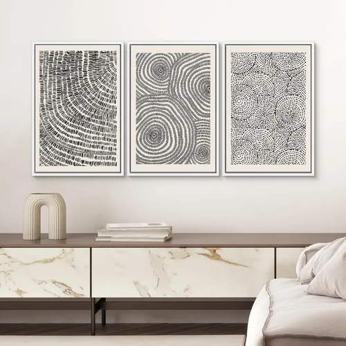 Miniatura 235 de SIGNWIN Lienzo enmarcado para pared, arte con pinceladas de flujo neutro en tonos beige abstractos, ilustraciones, arte moderno, decorativo