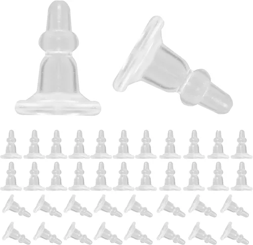 Miniatura 11 de Parte trasera de silicona transparente para aretes, 150 unidades, 75 pares hipoalergénicos, seguros para aretes tipo dormilona, de cobertura