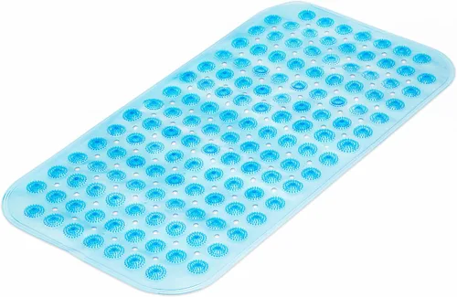 DecorRack Tapete de baño masajeador, tapete de ducha antideslizante con ventosas de seguridad fuertes, sin látex, lavable a máquina, 27.5 x 14