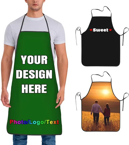 Miniatura 12 de Delantal de chef personalizado para hombres y mujeres, para cocinar, con nombre, logotipo, foto, regalos de cocina para familiares y amigos