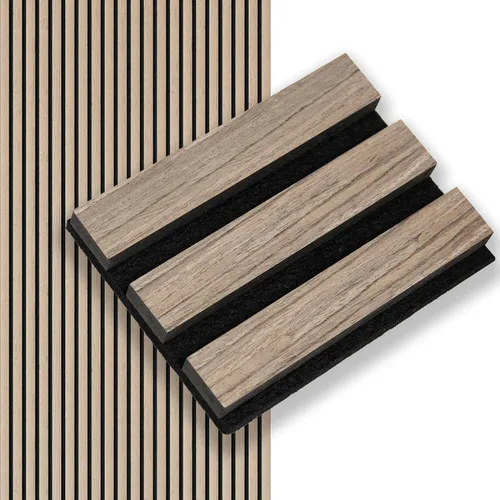 Miniatura 9 de SMARTSTANDARD 1 pieza panel de pared de madera de muestra, paneles de madera acanalada 3D para decoración de pared interior, paneles de madera Roble