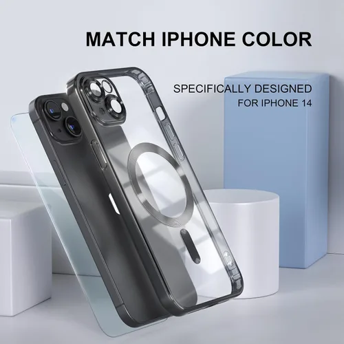 Miniatura 7 de Misea Funda magnética para iPhone 14 compatible con MagSafe [nunca amarillenta] [protección contra caídas de grado militar] protector completo