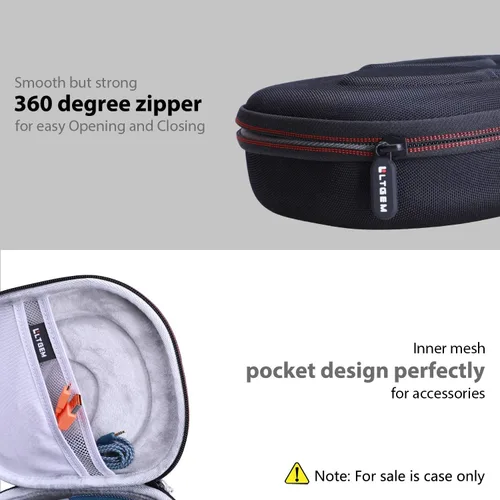 Miniatura 5 de LTGEM - Funda rígida para auriculares JBL, color gris y negro