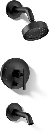 Kohler K-T14420-4G-BL Purist Rite-Temp - Kit de molduras para bañera y ducha con manijas de palanca, 1.75 GPM, color negro mate