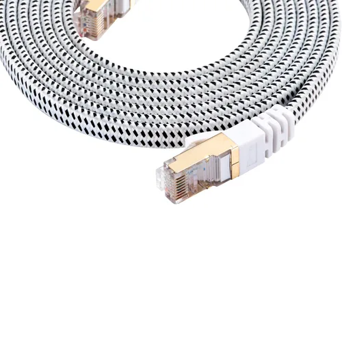 Miniatura 7 de Cable Ethernet Cat 7, DanYee, de nailon CAT7 de alta velocidad, profesional, chapado en oro, cables STP CAT 7 RJ45, cable Ethernet de 3 ft, 10 ft