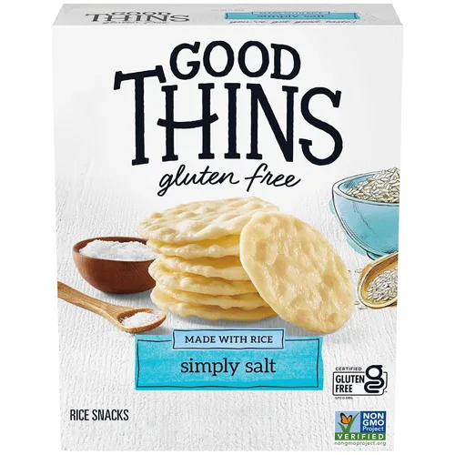Miniatura 19 de GOOD THINS Snacks de arroz y queso con parmesano y ajo, galletas sin gluten, galletas a granel, 6 cajas de 3.5 onzas