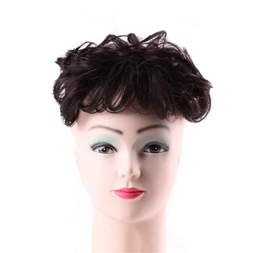 Miniatura 4 de RemeeHi Toppers de cabello humano corto, rizado, ondulado, 4.7 x 4.7 pulgadas, sin costuras, esponjoso, repuesto para cubrir el cabello blanco