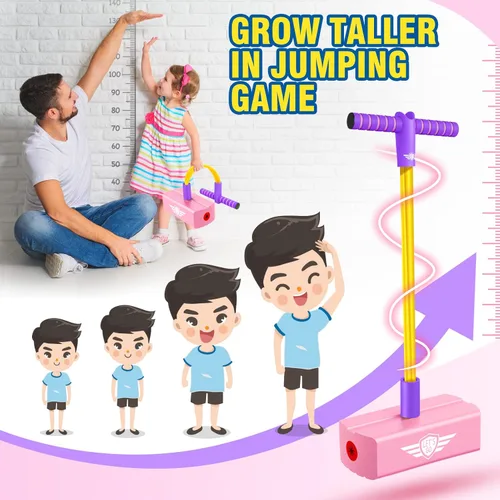 Miniatura 2 de CUUGO LET'S GO! CG Saltar Promueve Crecer Más Alto - Saltarín de Espuma para Niños, Juguetes para Niños de 3 a 12 Años, Niños Niñas, Juguetes al Rosa