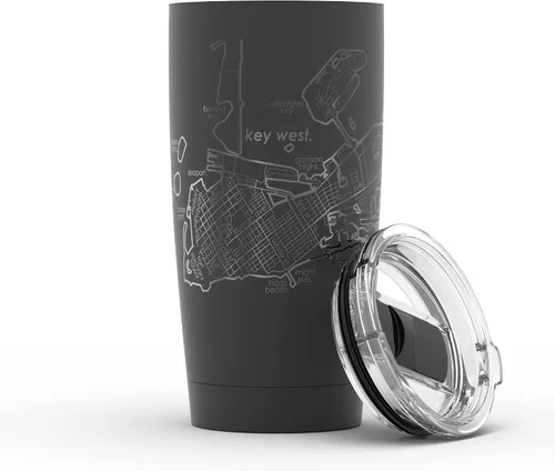 Miniatura 58 de Well Told Vaso de café aislado con diseño grabado de mapa de Atlanta Georgia, taza de acero inoxidable grabada (20 onzas, negro) con diseño de mapa