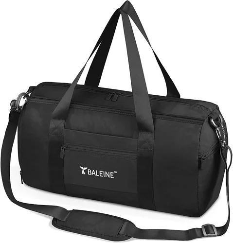 BALEINE bolso de gimnasio para mujeres y hombres, pequeño bolso de lona impermeable y ligero para deportes, gimnasios y escapadas de fin de semana,