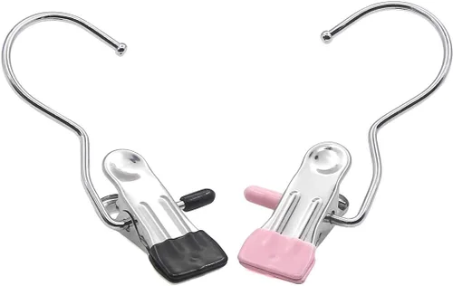 Miniatura 10 de Coideal Ganchos para colgar botas, 8 ganchos para botas, clips de ropa de acero inoxidable para secar calcetines (negro)