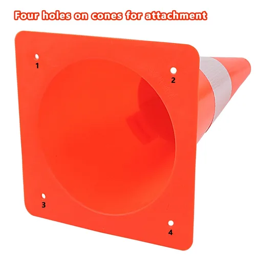 Miniatura 4 de Conos de seguridad de tráfico de 12 pulgadas con cuellos reflectantes, [paquete de 4] conos naranjas de entrenamiento de fútbol conos de Anaranjado