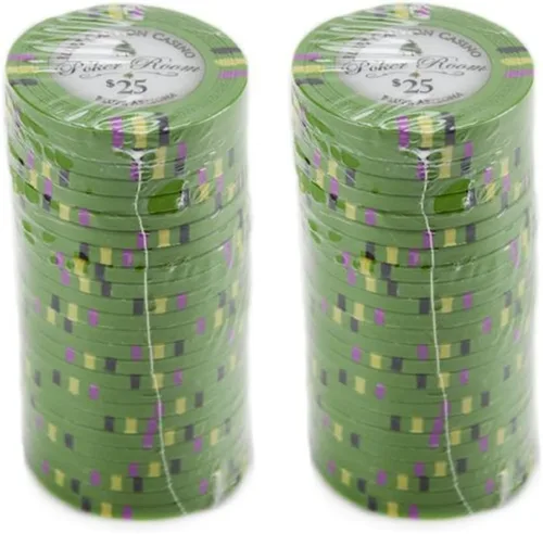 Miniatura 2 de Claysmith Gaming Bluff Canyon Poker Chip - Compuesto de arcilla pesada de 0.48 oz, paquete de 50 Verde ($25 Green)