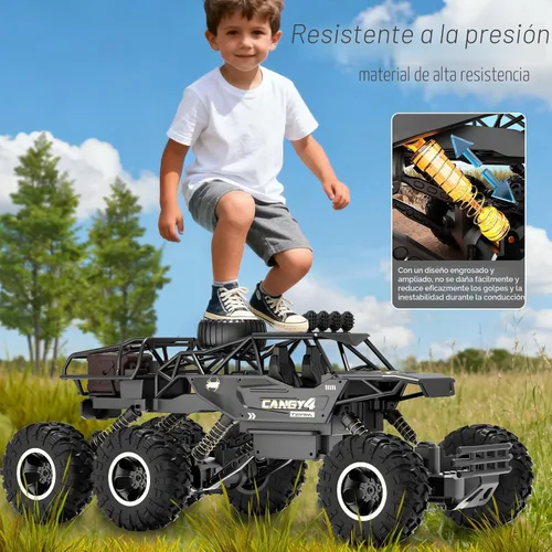 Miniatura 7 de Jiakora Coches RC de Gran Tamaño, Camión RC Rock Crawler con 2 Baterías Recargables, Camión Monstruo de Control Remoto, Cuerpo de Metal Duradero