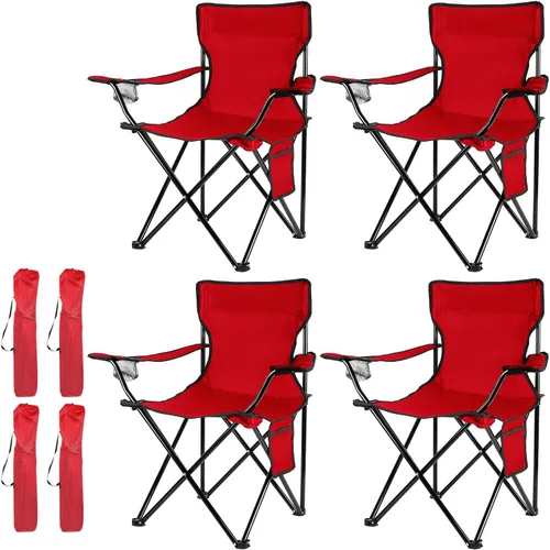 Miniatura 10 de Damei century Paquete de 4 sillas plegables para camping, ligeras, sin instalación, silla portátil para playa, césped, deportes al aire libre