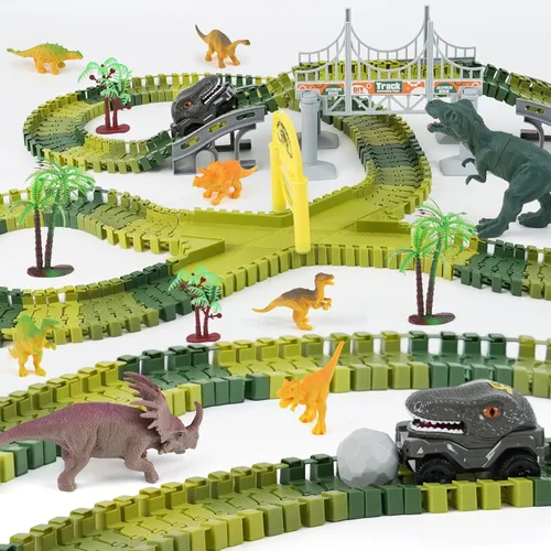 Miniatura 8 de Juego de Pista de Carreras de Construcción para Niños - Juguetes de Ingeniería Flexibles con 2 Autos Eléctricos, Regalo de Cumpleaños para Niños