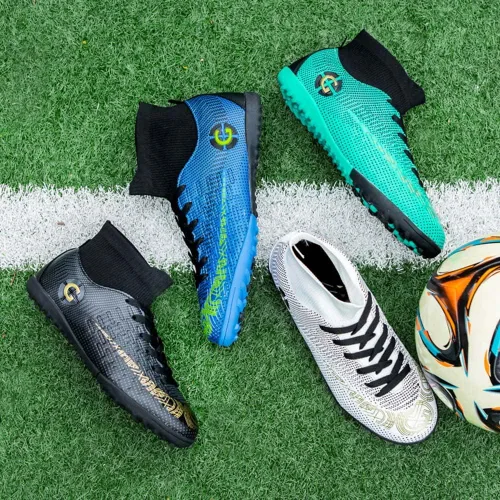 Miniatura 6 de HESBITEUL Zapatos de fútbol para hombre, atléticos, para interiores y exteriores, cómodos, para niños, fútbol americano, zapatos deportivos de alto
