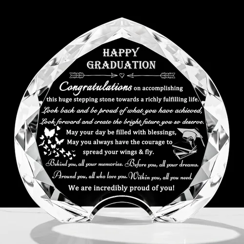 Miniatura 9 de Movdyka Regalo de graduación para ella y él 2026 único – Corona de cristal grabada para clase de 2026 regalos – Ideas de regalo de graduación