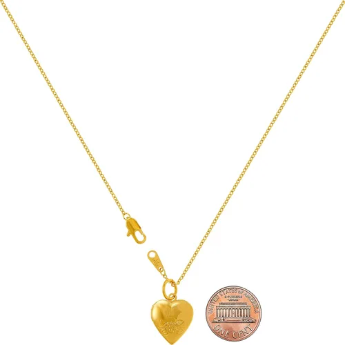 Miniatura 8 de LIFETIME JEWELRY Collar con medallón de corazón pequeño que sostiene fotos chapado en oro de 24 quilates