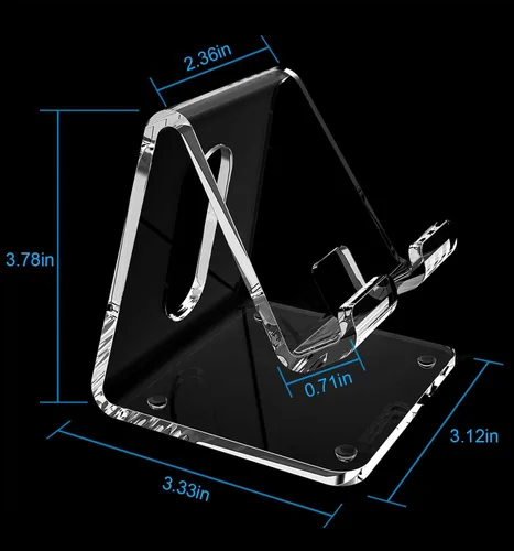 Miniatura 4 de Crpich Soporte acrílico para teléfono celular, soporte portátil para teléfono, soporte transparente para escritorio, compatible con Phone16 15 14 13