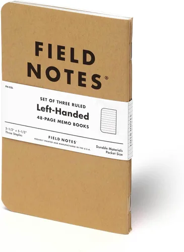 Miniatura 4 de Field Notes: Paquete de 3 cuadernos originales de papel kraft a rayas, para zurdos, con 48 páginas, 3.5 x 5.5 pulgadas Papel rayado para zurdos
