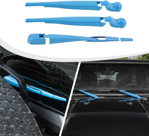 Kit de moldura de cubierta de limpiaparabrisas delantero y trasero para Jeep Wrangler JL JLU y Gladiator JT 2018-2021 (azul bebé)