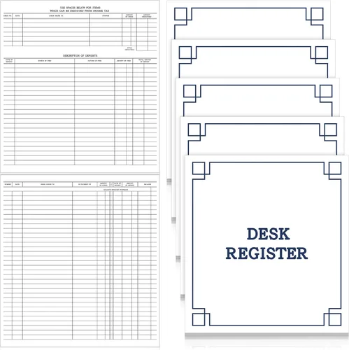 Kosiz Registro de transacciones de chequera de 8.5 x 9.25 pulgadas, registros de transacciones para escritorio bancario personal o de negocios,
