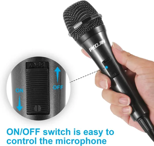 Miniatura 3 de Micrófono de karaoke dinámico para cantar, micrófono vocal con cable para karaoke, micrófono de mano con cable de 10 pies, micrófonos para altavoz