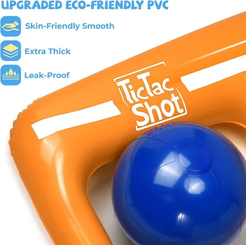 Miniatura 3 de Juego de Juguetes de Piscina TicTac Shot - Juego Inflable de Tic Tac Toe para Piscina con 10 Bolas - para Adultos, Adolescentes, Niños de 2 a 10