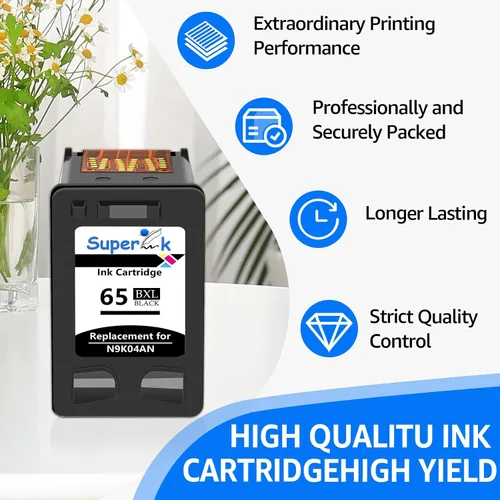 Miniatura 4 de SuperInk Cartucho de tinta remanufacturado 65XL para HP 65 65 XL compatible con HP Envy 5055 5058 5052 DeskJet 3755 2622 2655 2624 3720 3721 3722