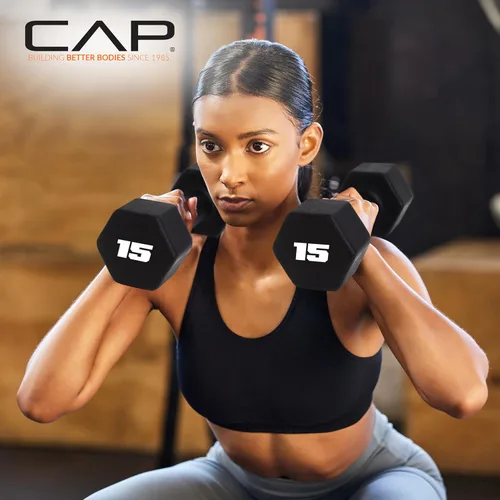 Miniatura 6 de CAP Barbell Neoprene Dumbbell Weights Pairs & Sets Black