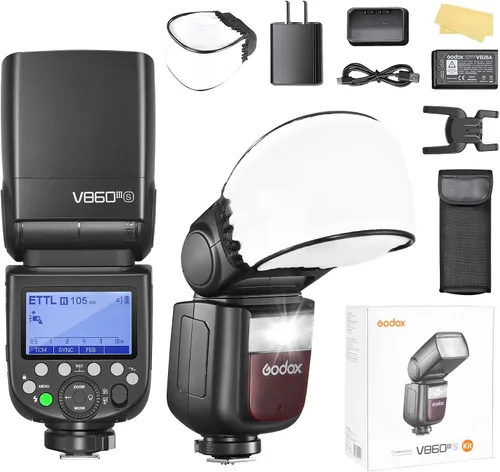 Miniatura 11 de Godox Flash V860III-C para cámaras Canon, flash automático TTL con batería recargable de iones de litio, 480 tomas de potencia completa, HSS