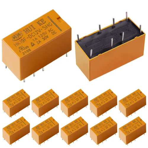 Miniatura 12 de 12 unids DPDT Relé DC 3V bobina 8 Pin 2NO 2NC Mini PCB Power Relés HK19F-3V