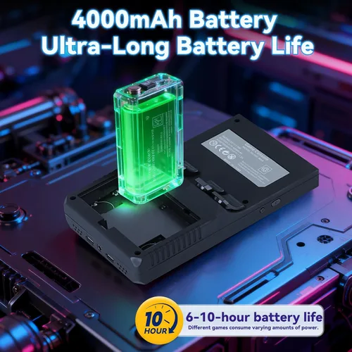 Miniatura 3 de Consola de juegos de mano retro V40 Max, tarjeta TF de 256GB con 40,000 juegos clásicos, pantalla IPS HD de 4.0 pulgadas, batería de 4000mAh, Negro