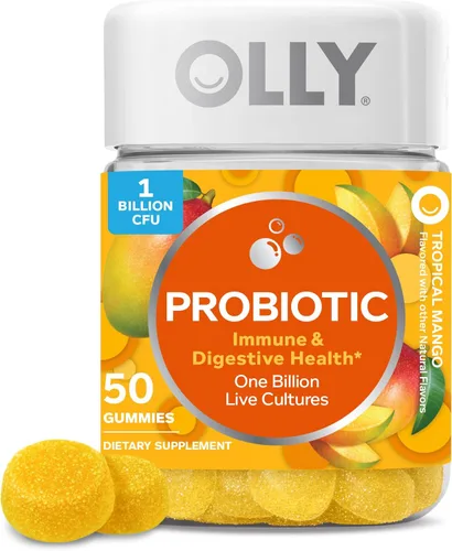 OLLY Probiotic Gomitas que fortalecen al sistema inmune y digestivo 1 mil millones de unidades formadoras de colonias, suplemento probiótico
