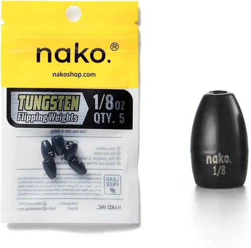 Miniatura 7 de Pesas de Volteo de Tungsteno Puro al 97% - Paquete de 10 - Pesas de Tungsteno Nako - Plomos de Pesca para Pesca de Lubina