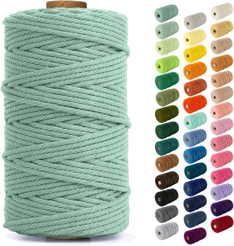 Miniatura 171 de Nook Theory - Cuerda de macramé de 3 mm, 220 yardas de cuerda de algodón, hilo de 4 mm y 5 mm, cuerda para manualidades, perfecta para colgantes